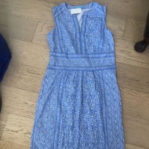 Blue patterned J. McLaughlin dress
